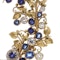 Victorian 18kt gold floral sapphire and diamond brooch - image 3