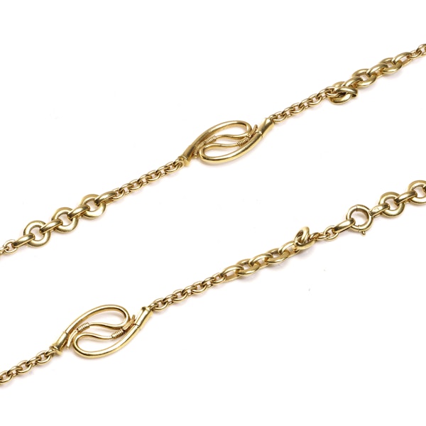 Hermés 18kt yellow gold long chain necklace - image 5
