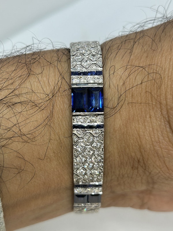 Beautiful Art Deco sapphire diamond platinum bracelet by Charles Holl at Deco&Vintage Ltd - image 7