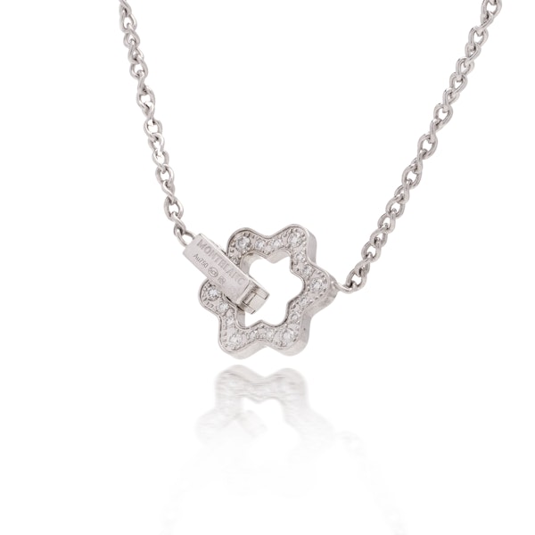 Montblanc Diamond Star Pendant Necklace in 18kt White Gold - image 2