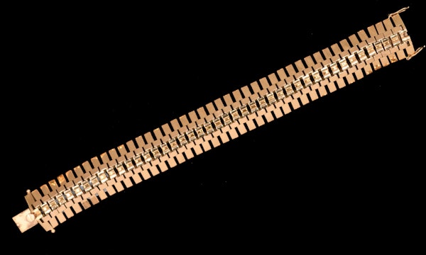 French gold 18ct flexible bracelet 1930c - image 1