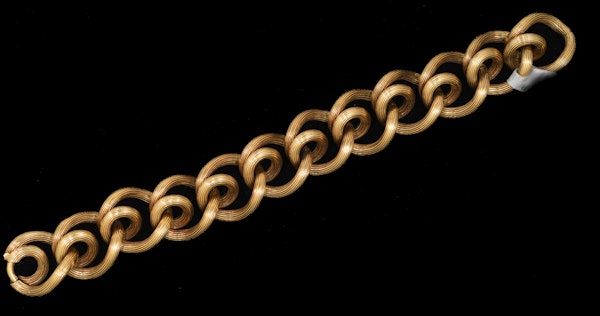 Gold 18ct Victorian lined bracelet 1880c - image 1
