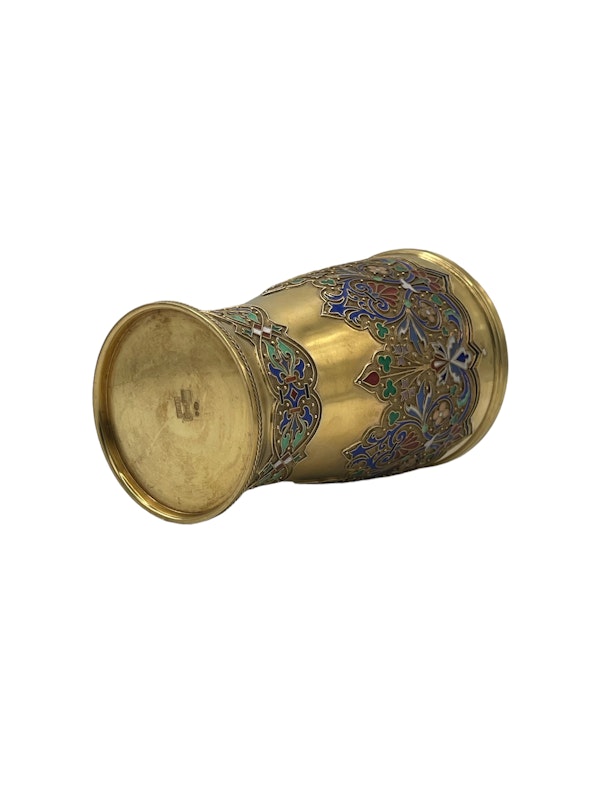 Russian silver gilt and cloisonné enamel beaker, Moscow, 1881 by Maria Adler. - image 6