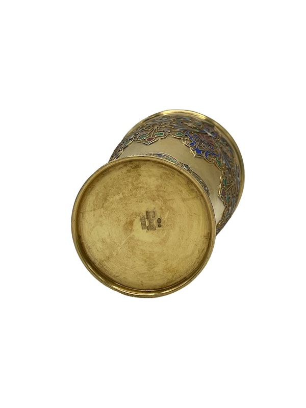 Russian silver gilt and cloisonné enamel beaker, Moscow, 1881 by Maria Adler. - image 7