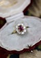 A very fine 18ct Yellow & White Gold Oval 1.35 Carat Siam Ruby & Diamond Cluster Ring. Circa 1975 - image 1