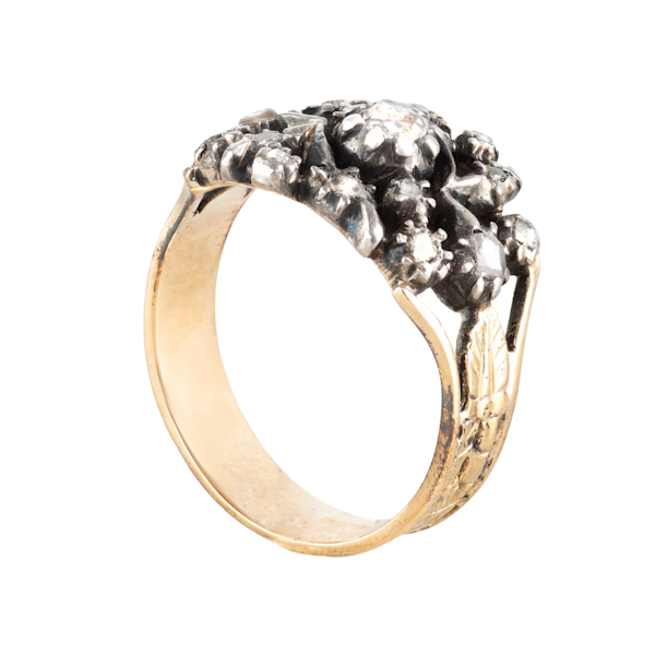 Georgian Diamond Gold Ring - image 2