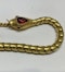Rare 18ct Georgian Snake Necklace with Cabochon Garnet Head - image 3