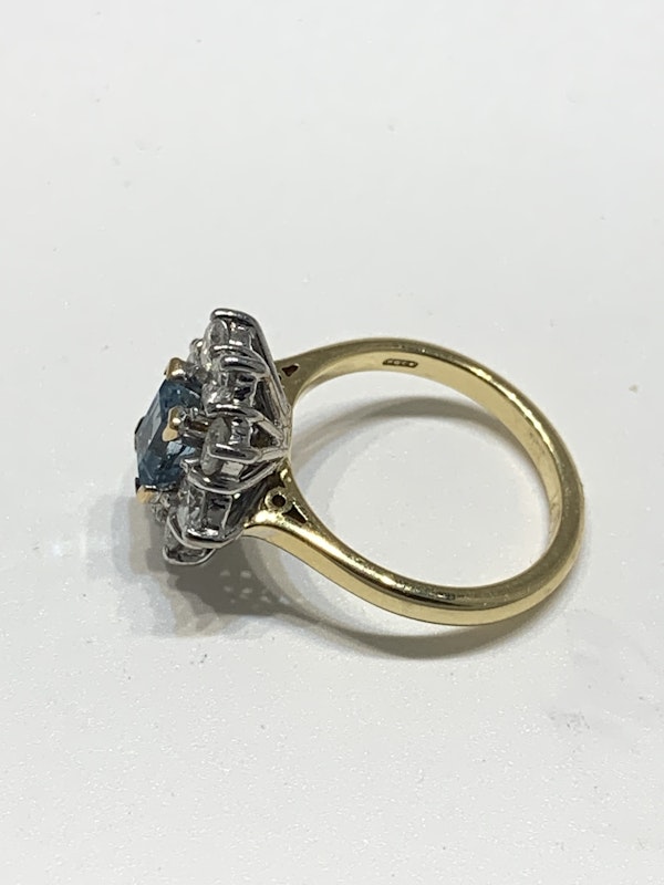 Aquamarine and Diamond Cluster Ring - image 2