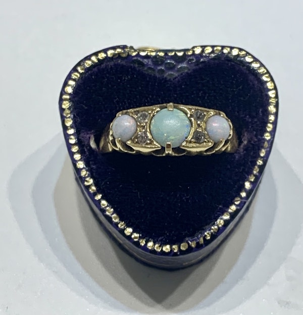 Victorian Opal and Diamond Ring - image 4