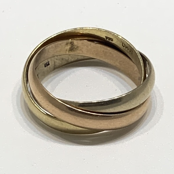 18ct Three Coloured Russian Wedding Ring - image 2