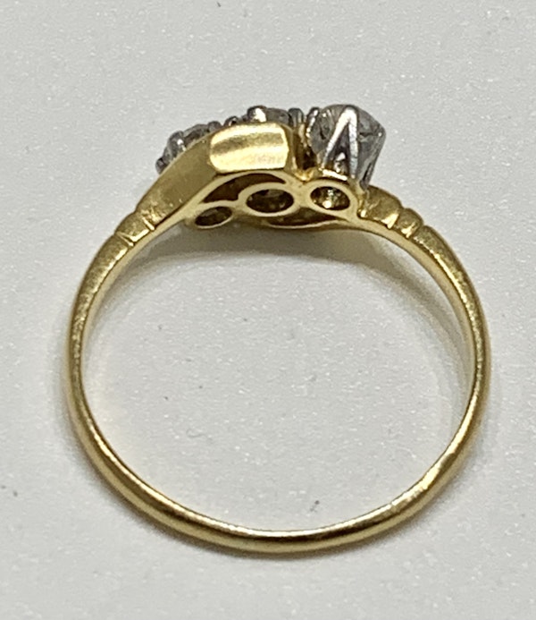 Gold and Platinum Diamond Trilogy Ring - image 3