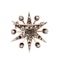Antique Diamond and Silver Upon Gold Six Point Star Brooch, With Rays, Circa 1890, 1.50 Carats - image 3