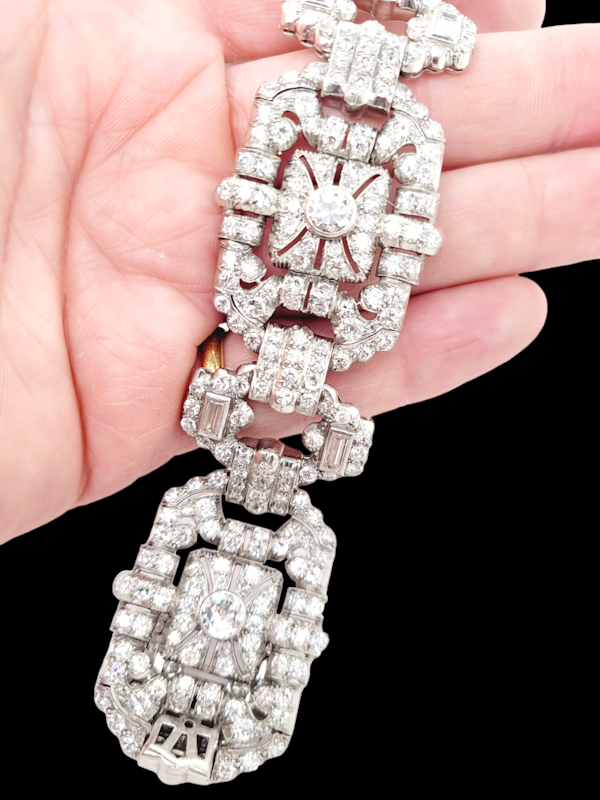 Wide Antique art deco diamond bracelet SKU: 7462 DBGEMS - image 3