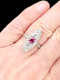 Fine and rare ruby and old mine cut diamond navette cluster ring SKU: 7437 DBGEMS - image 3