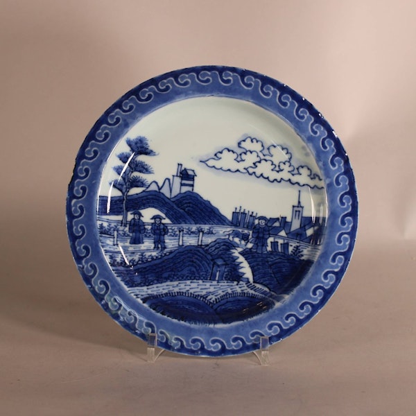 Chinese blue and white ‘Scheveningen’ plate in the style of van Frytom, 18th century - image 1