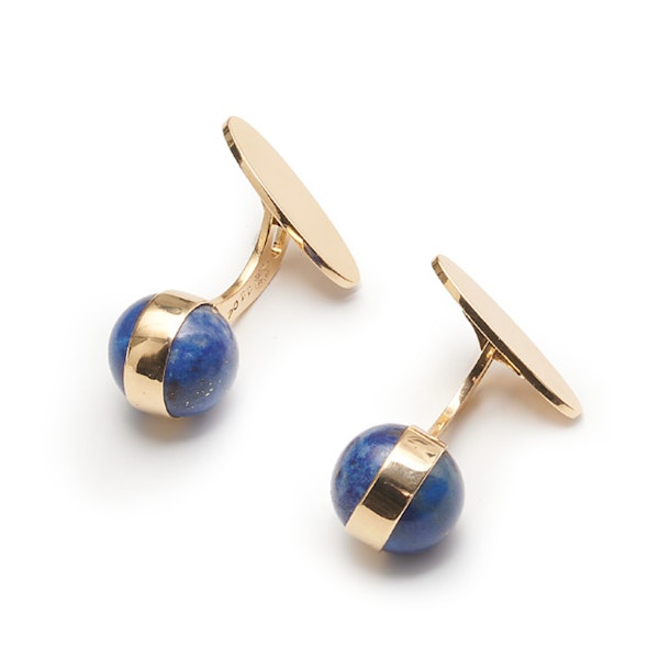 Georg Jensen Lapis Lazuli Ball and Gold Cufflinks, Designed by Magnus Stephensen, Circa 1960 - image 3