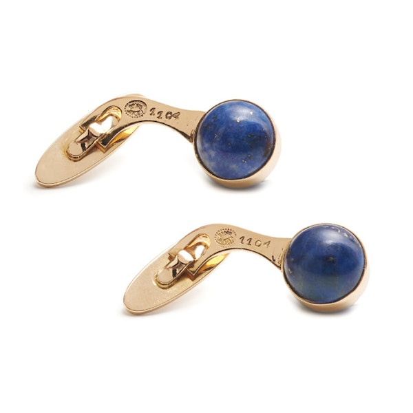 Georg Jensen Lapis Lazuli Ball and Gold Cufflinks, Designed by Magnus Stephensen, Circa 1960 - image 4