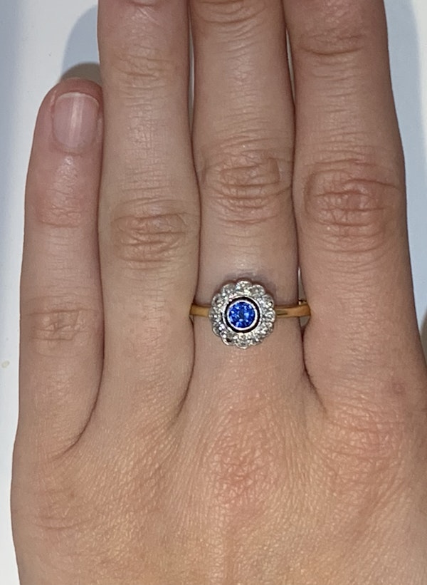 Edwardian Sapphire and Diamond Engagement Ring - image 4