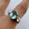 Antique Aquamarine and Diamond Trilogy Ring SADDINGTONS JEWELLERY Stand 375 - image 3