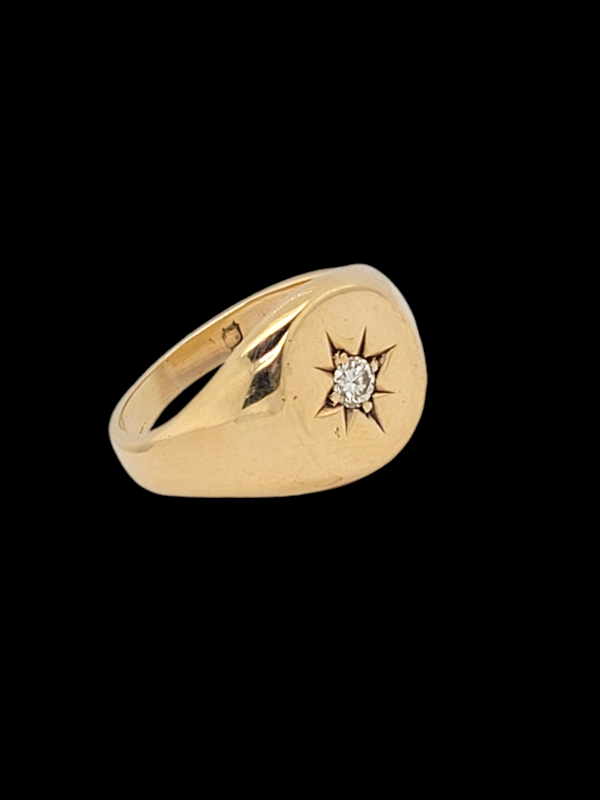 Gypsy set diamond signet ring SKU: 7468 DBGEMS - image 4