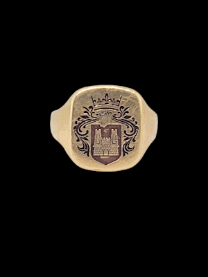 Seal engraved 9ct gold signet ring SKU: 7471 DBGEMS