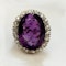 Large Oval Amethyst Diamond Ring SADDINGTONS JEWELLERY STAND 375 - image 3