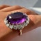 Large Oval Amethyst Diamond Ring SADDINGTONS JEWELLERY STAND 375 - image 1