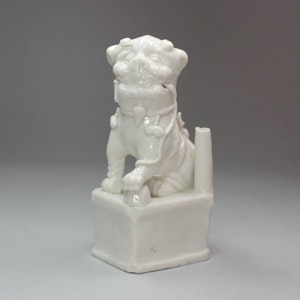 Chinese blanc de chine dog of Fo incense holder, Kangxi (1662-1722)