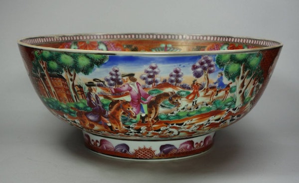 Chinese famille rose hunting bowl, Qianlong (1736-95) - image 1