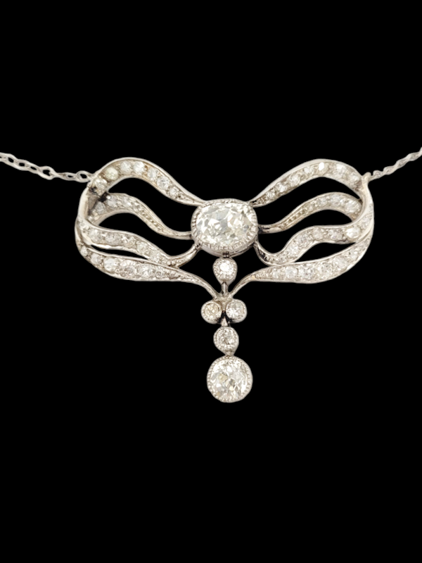 Antique diamond bow pendant SKU: 7476 DBGEMS - image 1