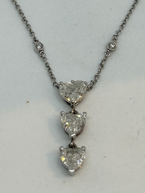 Lovely Graduated Diamond Heart pendant,Deco&Vintage,stand 324 - image 1