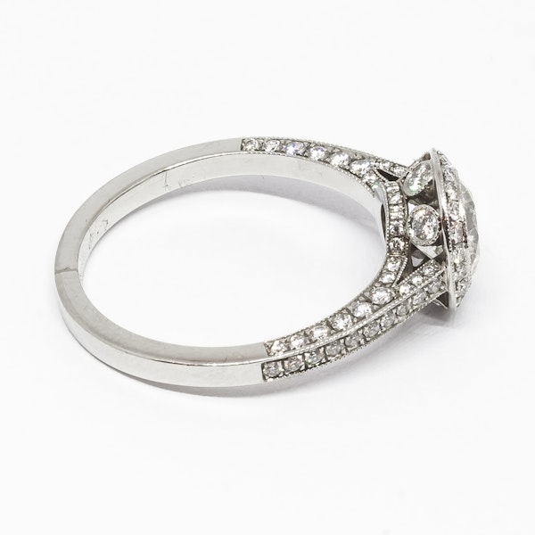 Modern Diamond and Platinum Micro Pavé Halo Ring, 0.94 Carats - image 3