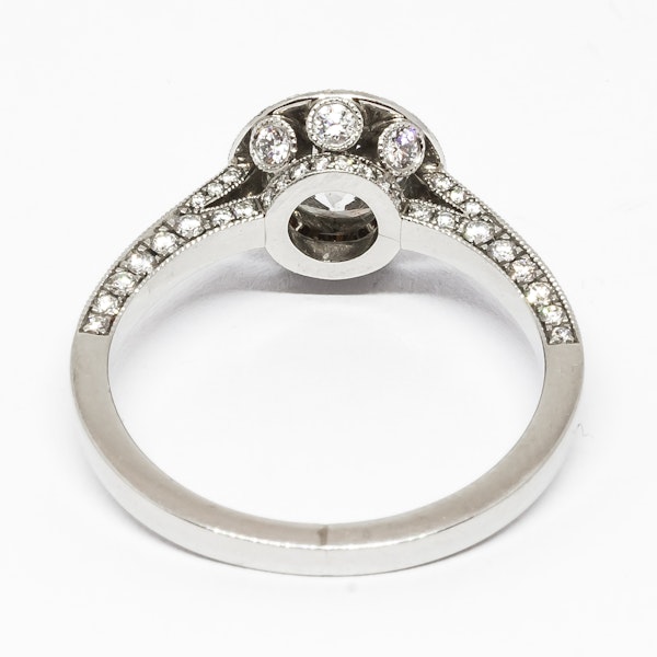 Modern Diamond and Platinum Micro Pavé Halo Ring, 0.94 Carats - image 6