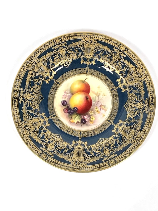 Set of 7 Royal Worcester signed fruit painted plates - image 3