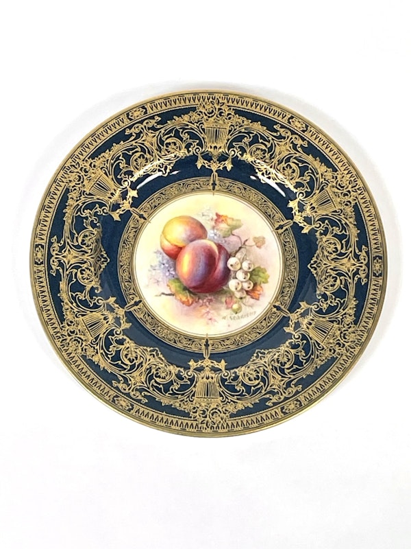 Set of 7 Royal Worcester signed fruit painted plates - image 2