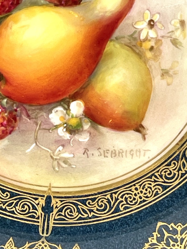 Set of 7 Royal Worcester signed fruit painted plates - image 8