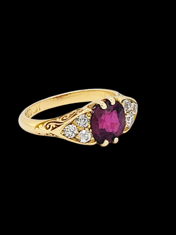 Antique Ruby and diamond ring SKU: 7502 DBGEMS - image 3