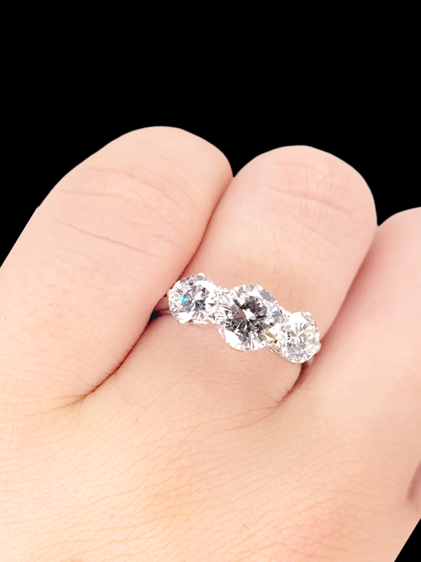 Trilogy diamond engagement ring SKU: 7503 DBGEMS - image 2