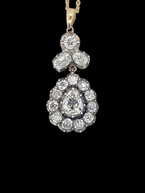 Antique old mine cut diamond pendant SKU: 7505 DBGEMS - image 2