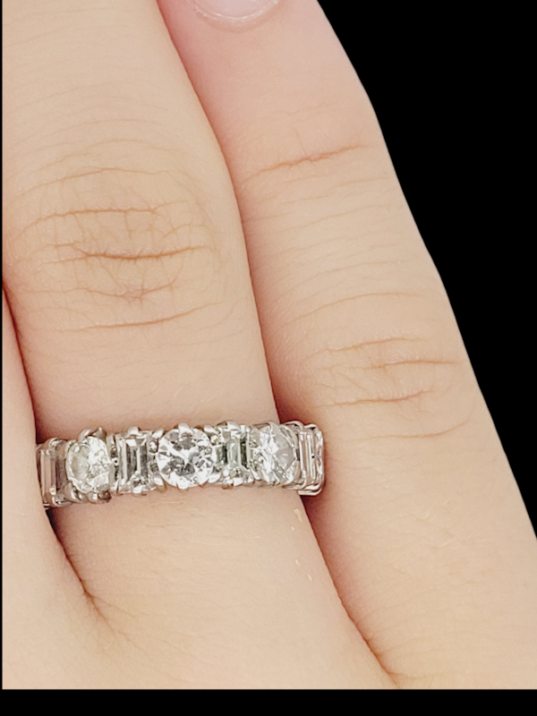 Baguette and brilliant cut diamond eternity ring SKU: 7515 DBGEMS - image 2