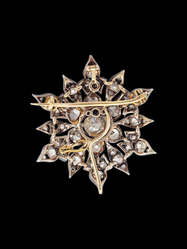 Antique diamond flower brooch/pendant/tiara SKU: 7522 DBGEMS - image 3