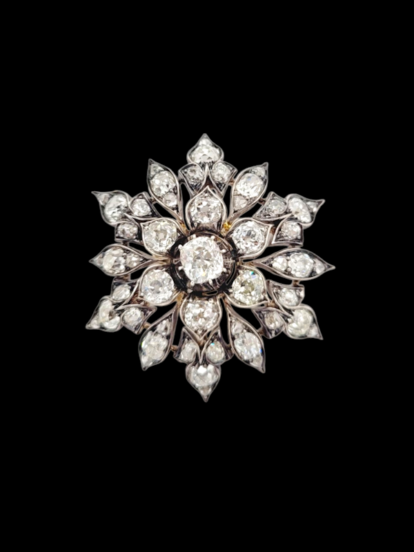 Antique diamond flower brooch/pendant/tiara SKU: 7522 DBGEMS - image 1