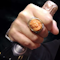 Vintage Michael Allan Bolton Large Coral Cameo Ring. - image 6