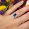 Sapphire, Diamond And Platinum Mitre Set Ring - image 7