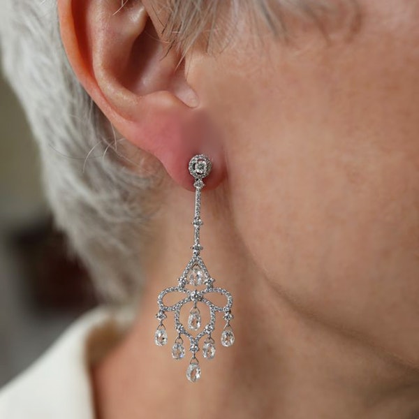 Modern Briolette Diamond And White Gold Drop Earrings, 7.23 Carats - image 5