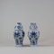 Pair of miniature Chinese blue and white waisted lobed vases, Kangxi (1662-1722), - image 1