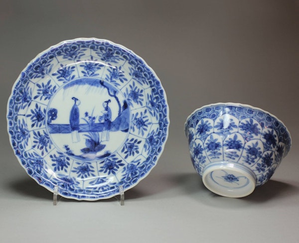 Chinese blue and white bowl and saucer, Kangxi (1662-1722) - image 1