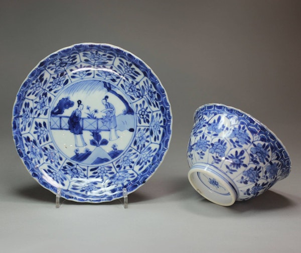 Chinese blue and white bowl and saucer, Kangxi (1662-1722) - image 3