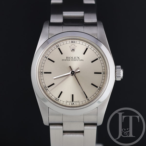 Rolex Oyster Perpetual 31mm 77080 Silver Baton Dial 2005 - image 1