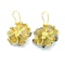 Modern Green to Yellow Sapphire Diamond and Gold Rose Flower Earrings - image 7